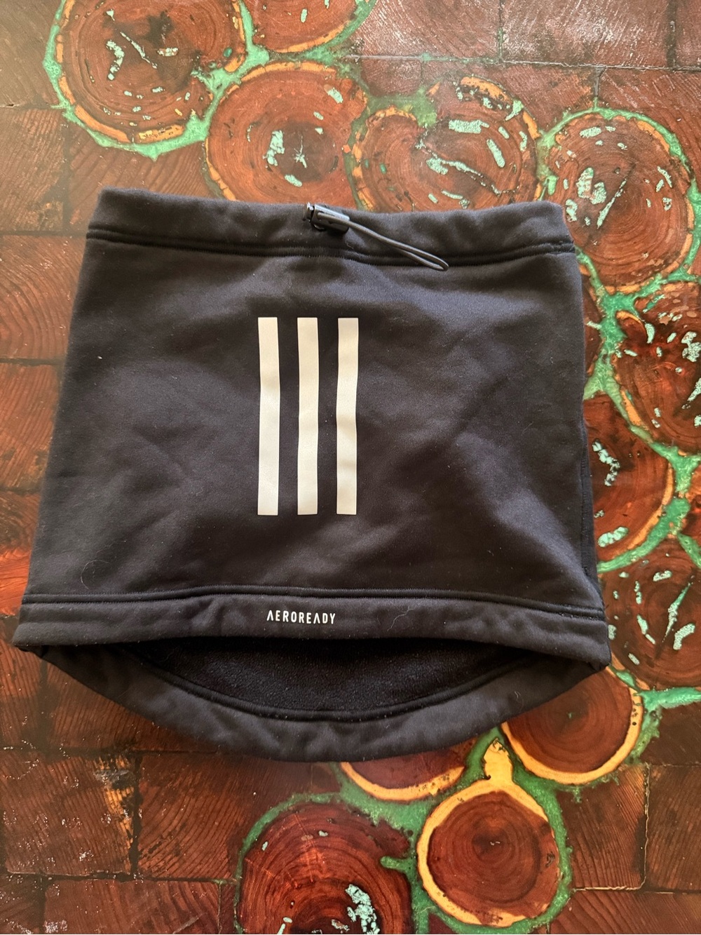 Adidas AEROREADY Black Fleece Neck Gaiter Face Cover 3 Stripe Cold Weather
